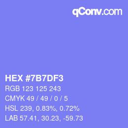 カラーコード: HEX #7B7DF3 | qconv.com