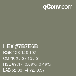 Color code: HEX #7B7E6B | qconv.com