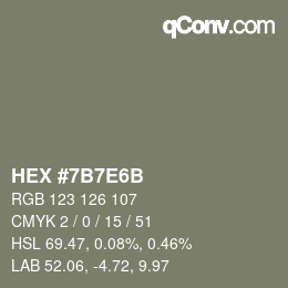 Color code: HEX #7B7E6B | qconv.com