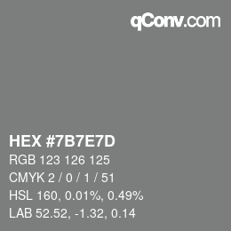 Color code: HEX #7B7E7D | qconv.com