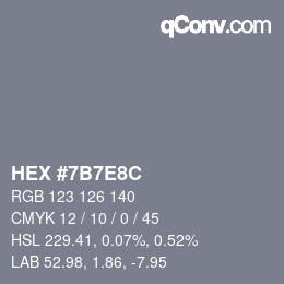 カラーコード: HEX #7B7E8C | qconv.com