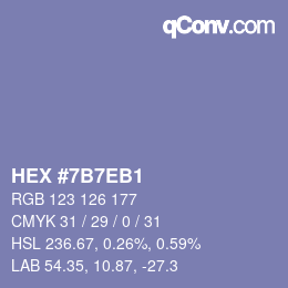 Color code: HEX #7B7EB1 | qconv.com