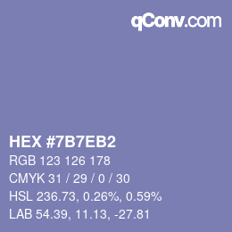 カラーコード: HEX #7B7EB2 | qconv.com