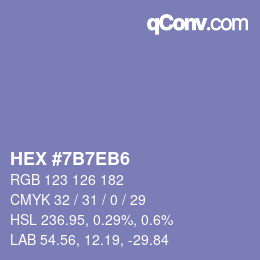 Color code: HEX #7B7EB6 | qconv.com