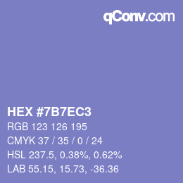 カラーコード: HEX #7B7EC3 | qconv.com