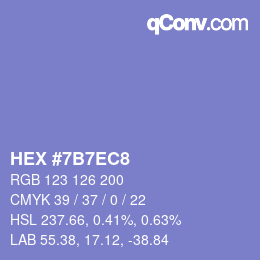Color code: HEX #7B7EC8 | qconv.com