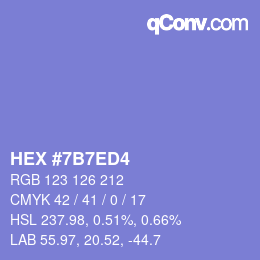 カラーコード: HEX #7B7ED4 | qconv.com