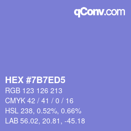 颜色代码: HEX #7B7ED5 | qconv.com