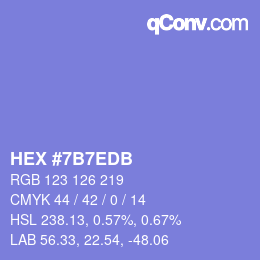 颜色代码: HEX #7B7EDB | qconv.com
