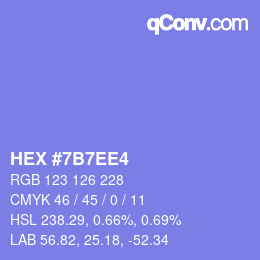 カラーコード: HEX #7B7EE4 | qconv.com
