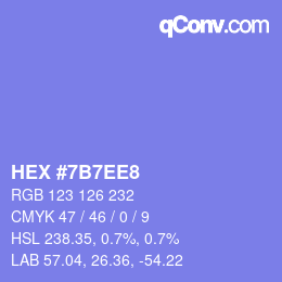 カラーコード: HEX #7B7EE8 | qconv.com