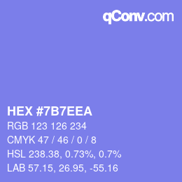 カラーコード: HEX #7B7EEA | qconv.com