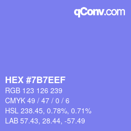 颜色代码: HEX #7B7EEF | qconv.com