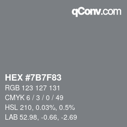 カラーコード: HEX #7B7F83 | qconv.com