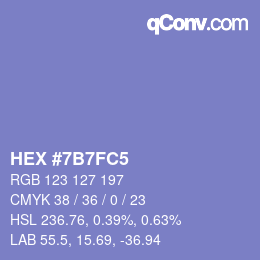 カラーコード: HEX #7B7FC5 | qconv.com