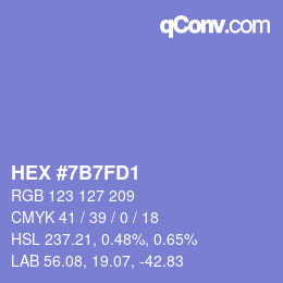 颜色代码: HEX #7B7FD1 | qconv.com