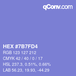 カラーコード: HEX #7B7FD4 | qconv.com