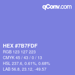 カラーコード: HEX #7B7FDF | qconv.com