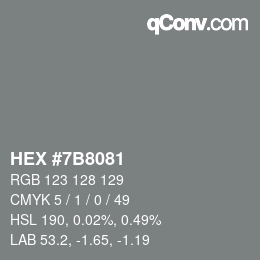 Color code: HEX #7B8081 | qconv.com