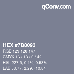 Color code: HEX #7B8093 | qconv.com