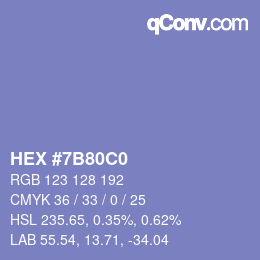 カラーコード: HEX #7B80C0 | qconv.com