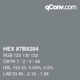 Farbcode: HEX #7B8284 | qconv.com