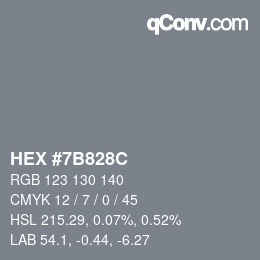 Color code: HEX #7B828C | qconv.com