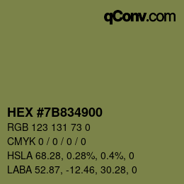 Color code: HEX #7B834900 | qconv.com
