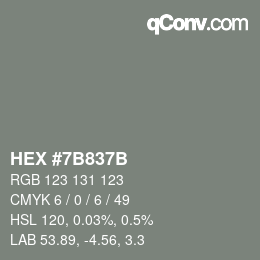 Color code: HEX #7B837B | qconv.com