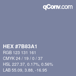 Color code: HEX #7B83A1 | qconv.com