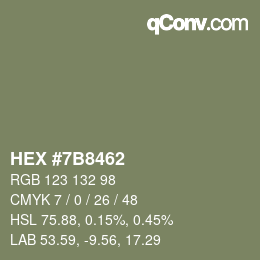 颜色代码: HEX #7B8462 | qconv.com