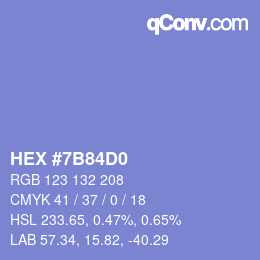 カラーコード: HEX #7B84D0 | qconv.com