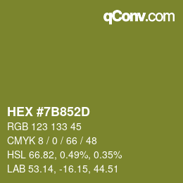 カラーコード: HEX #7B852D | qconv.com