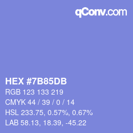 颜色代码: HEX #7B85DB | qconv.com