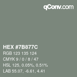 Código de color: HEX #7B877C | qconv.com