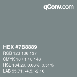 Color code: HEX #7B8889 | qconv.com