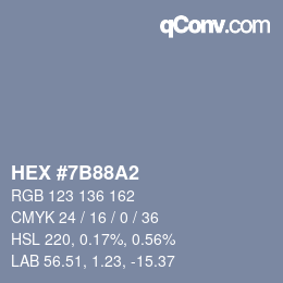 Código de color: HEX #7B88A2 | qconv.com