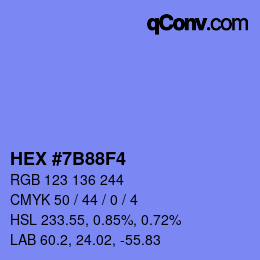 Color code: HEX #7B88F4 | qconv.com
