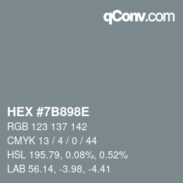Color code: HEX #7B898E | qconv.com