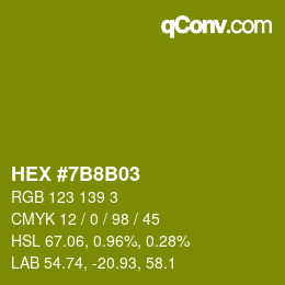 Color code: HEX #7B8B03 | qconv.com