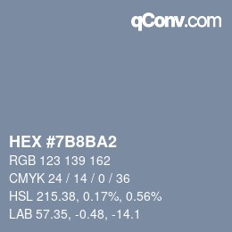 颜色代码: HEX #7B8BA2 | qconv.com