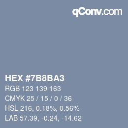 颜色代码: HEX #7B8BA3 | qconv.com