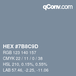 Color code: HEX #7B8C9D | qconv.com