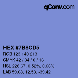 Color code: HEX #7B8CD5 | qconv.com