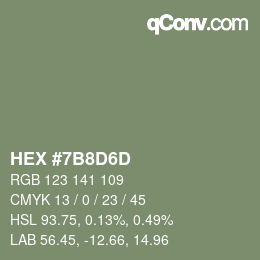 颜色代码: HEX #7B8D6D | qconv.com
