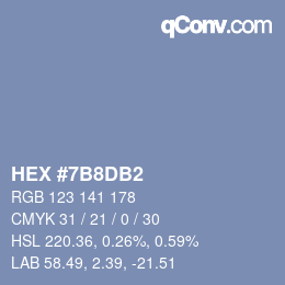 颜色代码: HEX #7B8DB2 | qconv.com