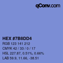 Color code: HEX #7B8DD4 | qconv.com