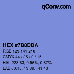 カラーコード: HEX #7B8DDA | qconv.com