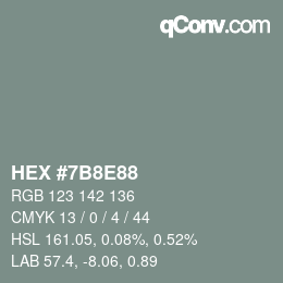 Código de color: HEX #7B8E88 | qconv.com