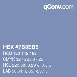 Farbcode: HEX #7B8EB6 | qconv.com